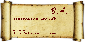 Blaskovics Anikó névjegykártya