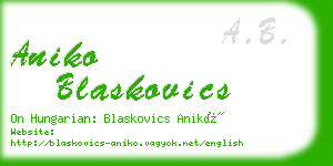 aniko blaskovics business card